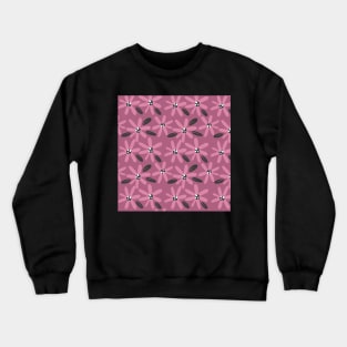 Cute pink and purple abstract flowers in a fun playful flowerpower pattern Crewneck Sweatshirt